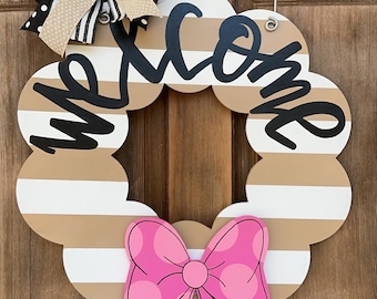 Bow Ribbon Door Decor Attachment Wreath