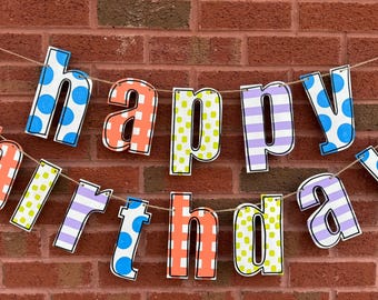 Happy Birthday Letter Garland - Lowercase