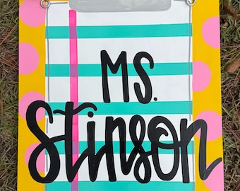 Clipboard teacher back to school door hanger