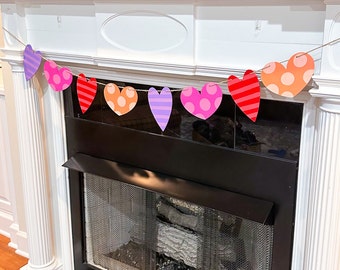 Valentine's Day Wooden Heart Garland