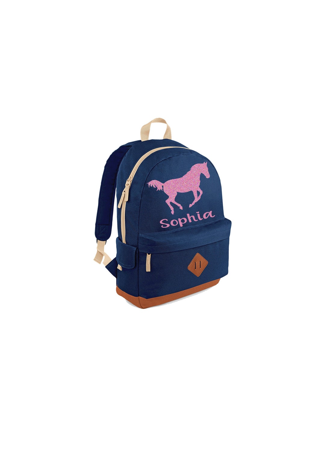 Personalised Cantering Horse Glitter Back Pack - Etsy