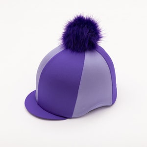 Purple and Lilac Panelled Riding Hat Cover