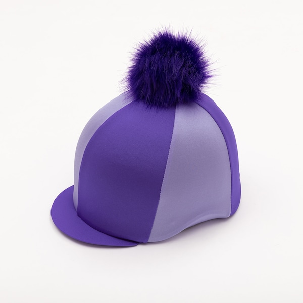 Purple and Lilac Panelled Riding Hat Cover