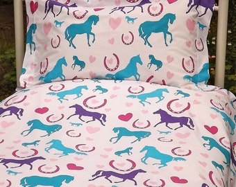 Horses and Hearts Duvet Covers