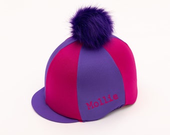 Two-Tone Purple and Cerise Riding Hat Cover