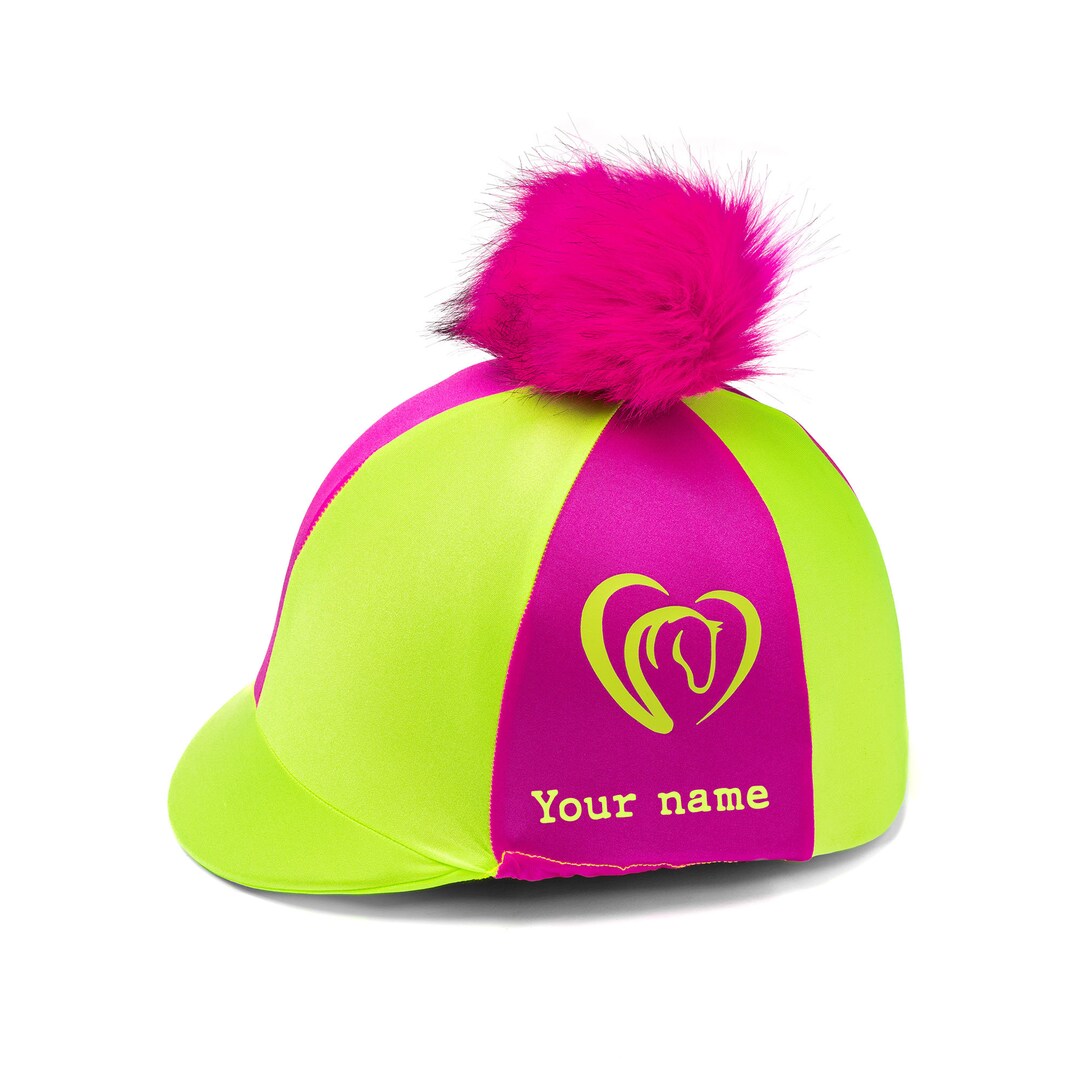 Horse Heart Lime Green and Cerise Pink Riding Hat Silk With Etsy