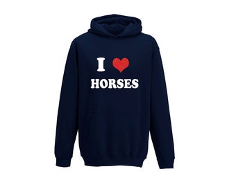 I Love Horses Personalised Hoodie