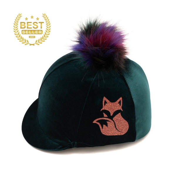 Foxy Bottle Green Velvet Riding Hat Cover