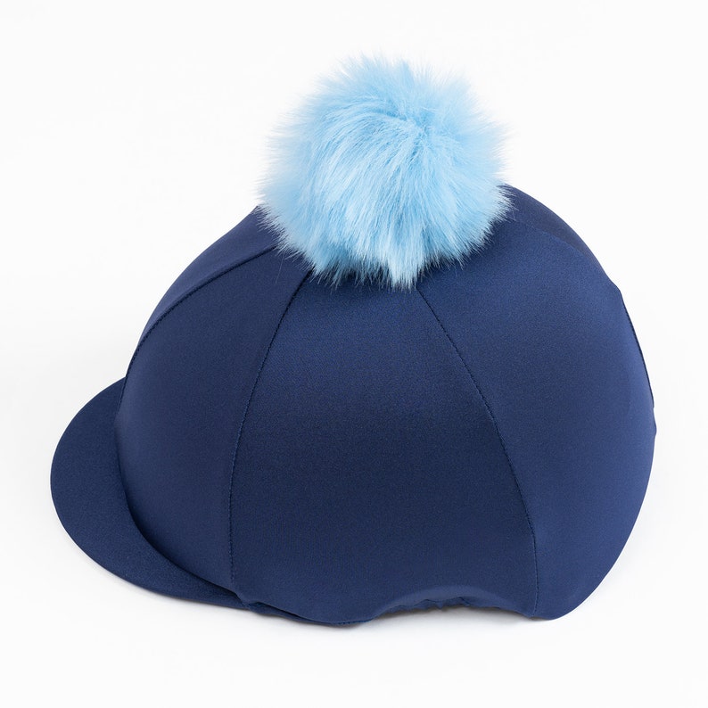 Riding hat silk with fluffy pom pom