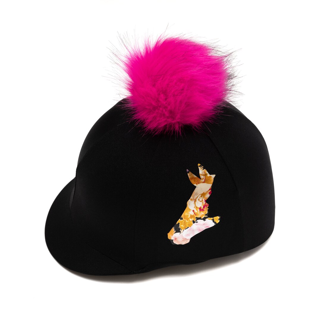 Floral Horse and Rider Silhouette Riding Hat Silk With Pom Etsy