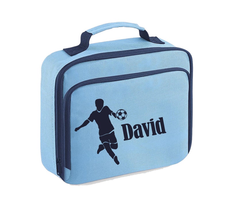Personalisierte Football Lunch Bag Light Blue