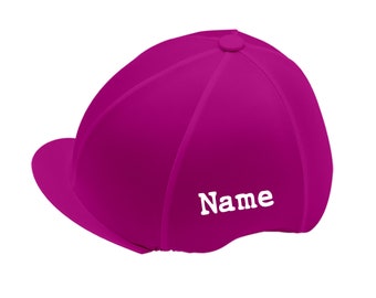 Personalised Riding Hat Cover with button - choice of colours