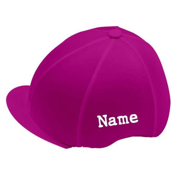 Personalised Riding Hat Cover with button - choice of colours