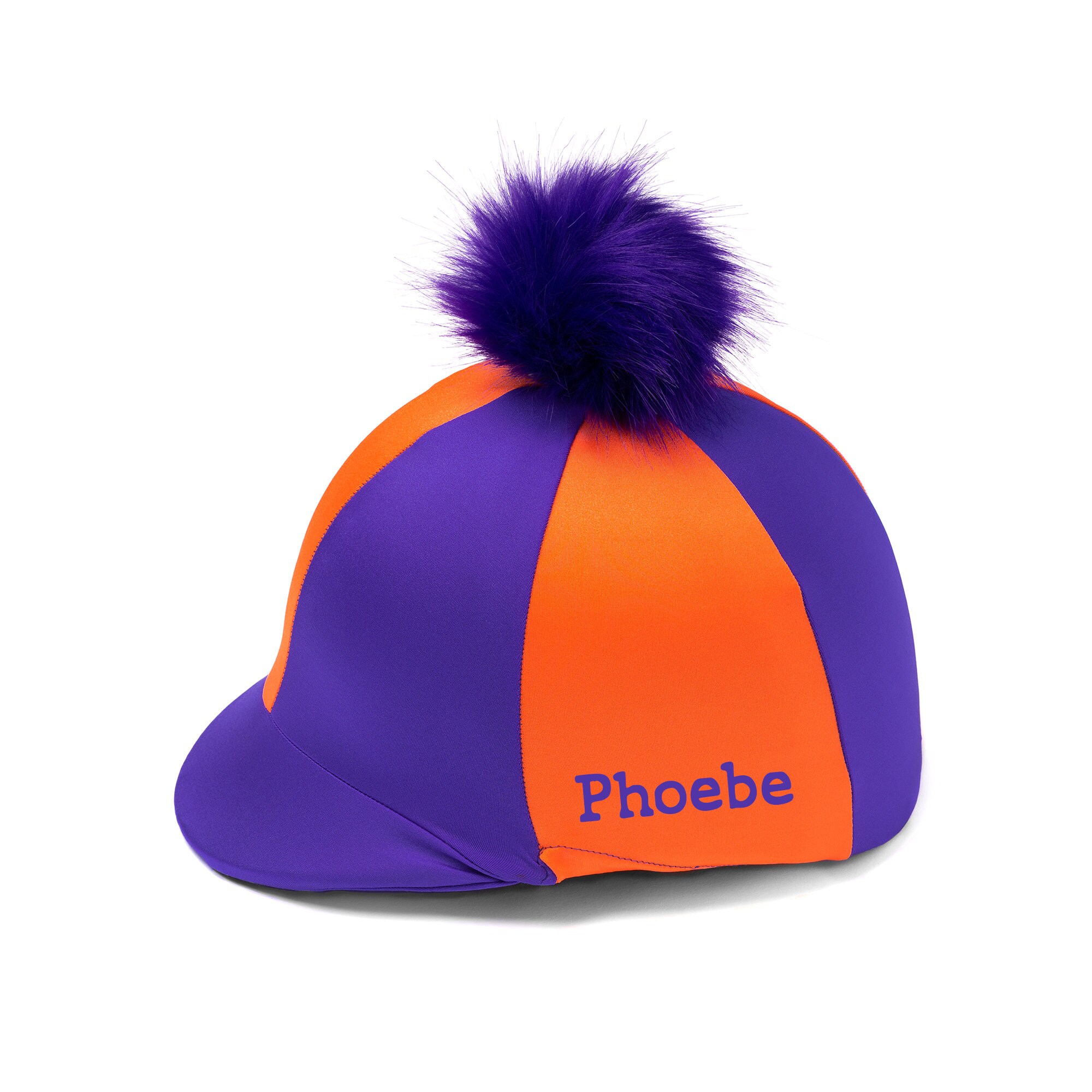 Couvre-Chapeau Équitation Luvponies – Soie Violet Et Lilas, Pompon Moelleux, Taille Unique