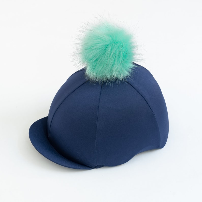 Riding hat silk with fluffy pom pom