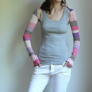 shrug, sleeves knitted strips ,slim fitting-made to order