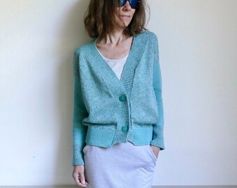 knit menthol green cardigan,silk,linen,cotton