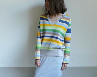 knit striped jumper, cotton