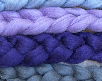 Spinning Fibre Sets - Purple Selection- 400g,