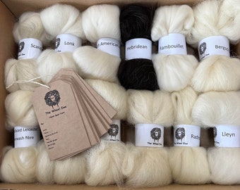 Sample Box No. 3   Breed study - sheep's wool combed tops 200g