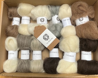 Spinning Sample Box No.4   Different Wool Combed Tops over 150g