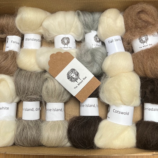 Spinning Sample Box No.4 Verschiedene Wolle Kamm Tops über 150g