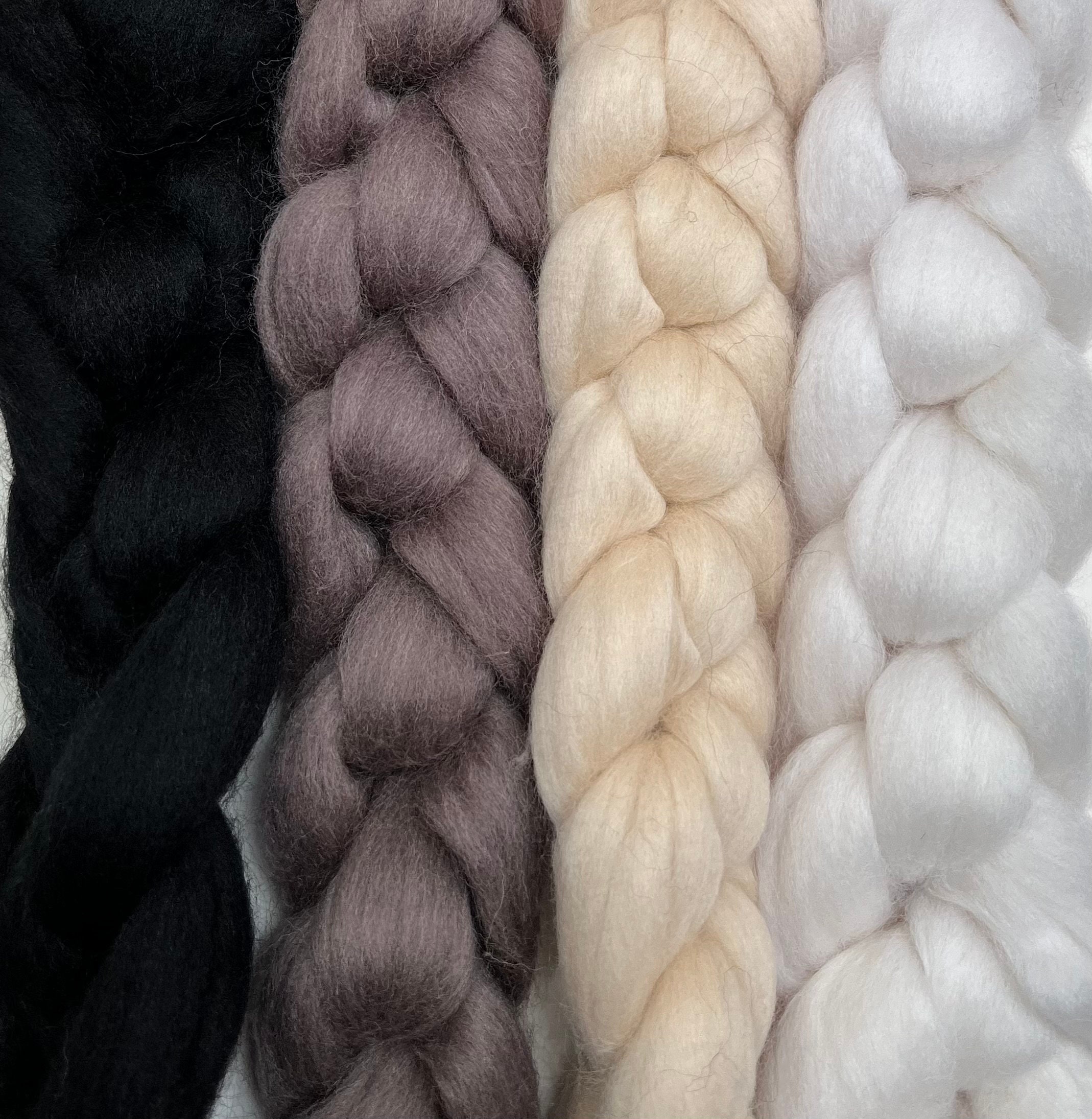 Corriedale Roving & White Natural Core Wool for Needle Felting, Spinning,  Blending. Carded Wool for Fiber Art, Assorted Color Variety Pack 