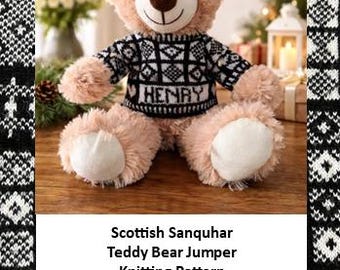 Personalised Scottish Sanquhar Teddy Bear Knitting Kit