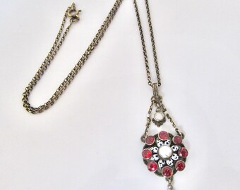 Gorgeous Antique Enamel and Pearl Silver-gilt Austro