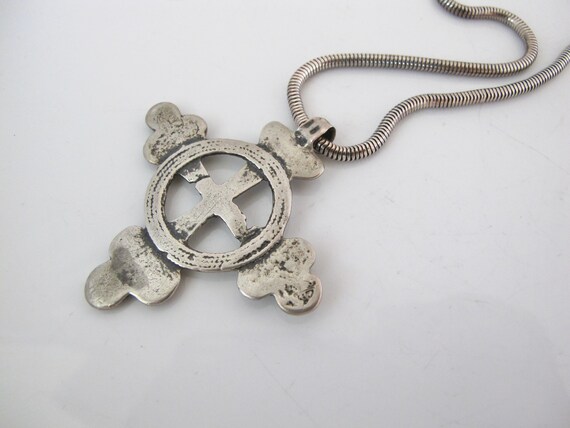 Antique Ethiopian silver Coptic/Byzantine cross c… - image 3