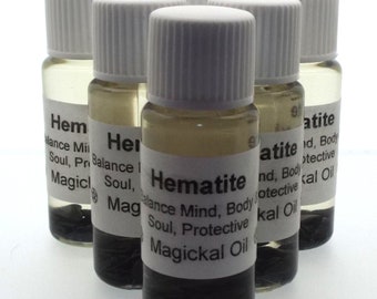 Hematite Magickal Anointing Incense Oil Balance Protection