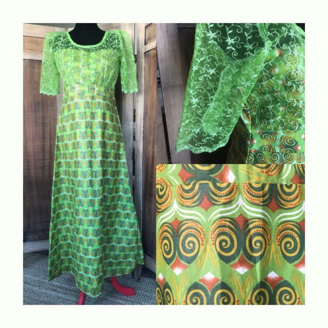 1970s lime green top main image 1