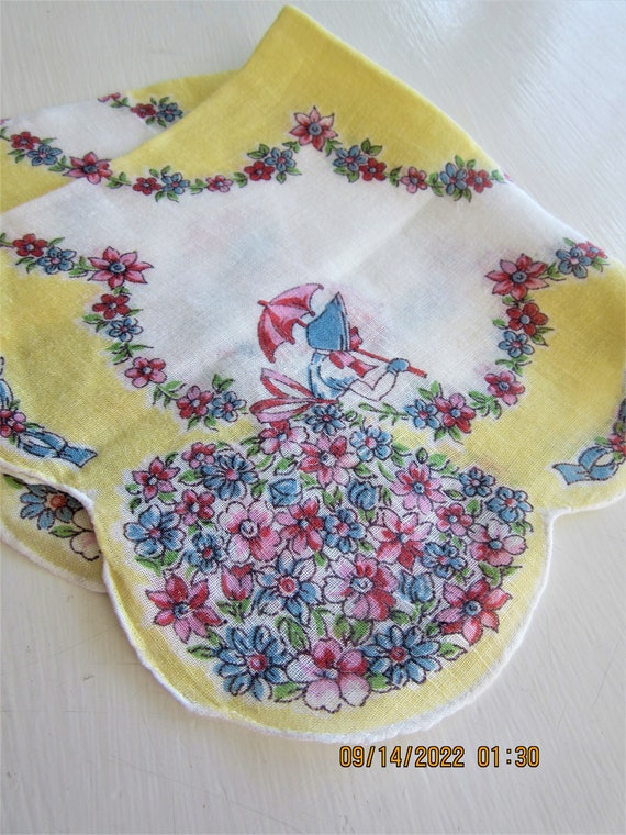 Vintage Southern Belle Floral Print  Hankie Lovely