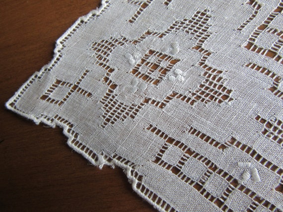 Antique Appenzell Embroidered Wedding  Hankie Whi… - image 6