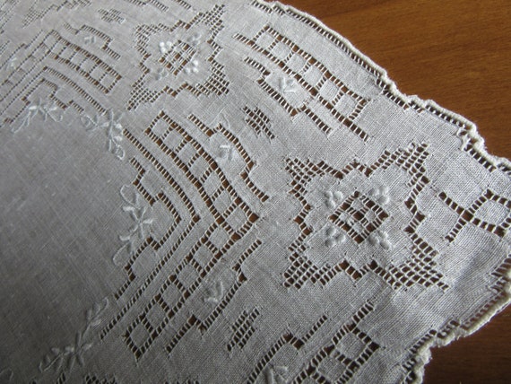 Antique Appenzell Embroidered Wedding  Hankie Whi… - image 4