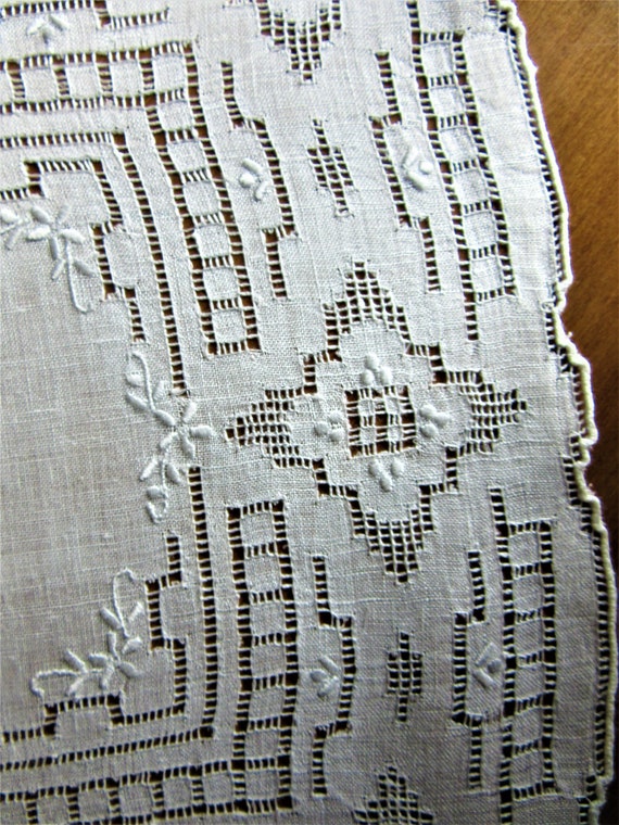 Antique Appenzell Embroidered Wedding  Hankie Whi… - image 8