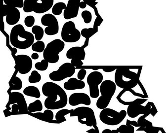 Louisiana Cheetah Leopard Jaguar Print SVG DXF FILE, Louisiana State Svg, Louisiana Svg, Louisiana state dxf, Louisiana dxf