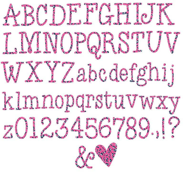 Pink Leopard Print PNG Letters, Sublimation Letters, Animal Print ...
