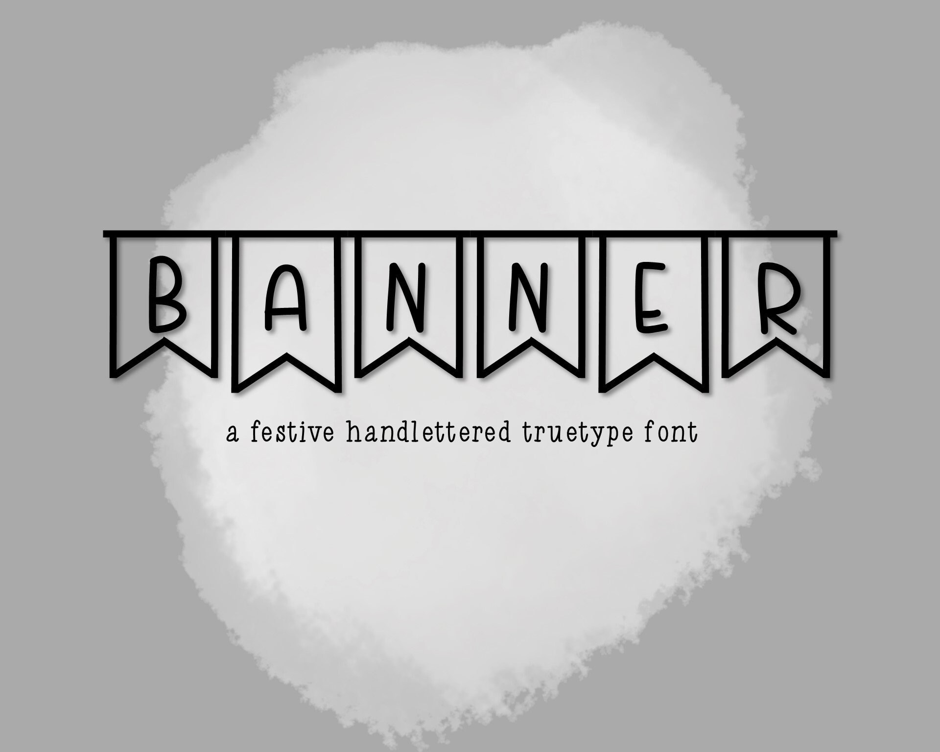 Banner font birthday font Handwritten ttf handlettered Etsy Polska