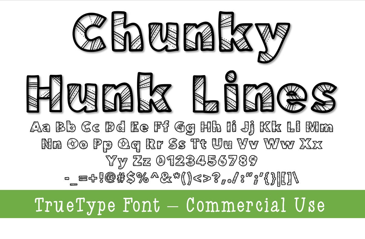 Chunky font, thick font, ttf font, truetype