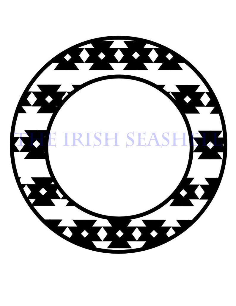 Download Aztec Tribal Monogram Frame dxf and svg for use with | Etsy