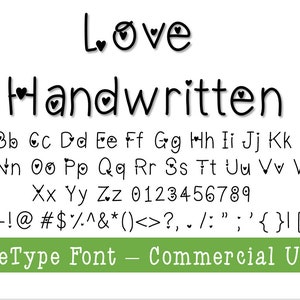 Love Font, Handwritten love font, Valentine&#39;s Day font, cutesy font,