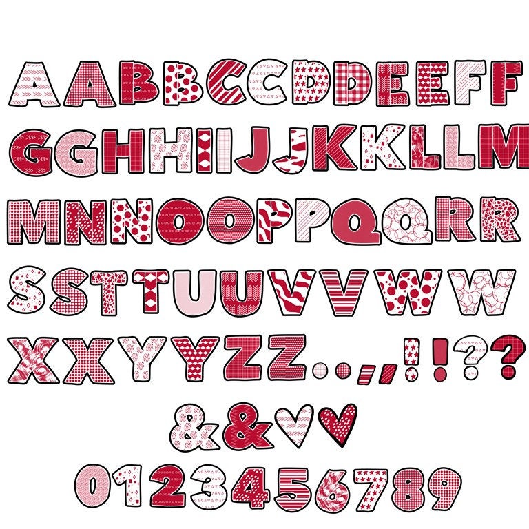 Red PNG Letters, Red Alphabet Sublimation, Sublimation Letters - Etsy