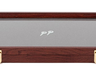 Two Timbers Large Display Case with Cherry Finish 2"x12"x18" Outside Dimensions Arrowheads, Knives, Pins, Coins, Medals, Handmade In USA