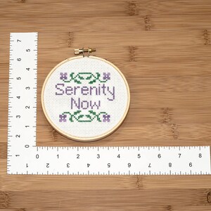 PATTERN Serenity Now Seinfeld Costanza Quote Funny Cross Stitch Pattern for Hoop Wall Decor/Art for Home image 2