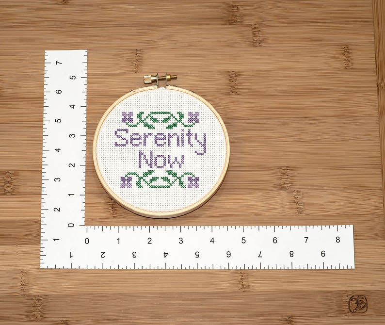 PATTERN Serenity Now Seinfeld Costanza Quote Funny Cross Stitch Pattern for Hoop Wall Decor/Art for Home image 2