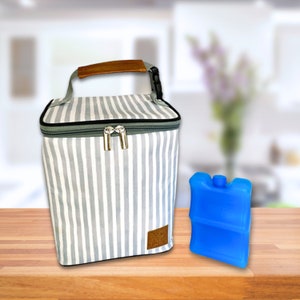 The White-Lily Market | Insulated Baby Bottle Cooler | Baby Bottle Bag | Breastmilk Baby Cooler | Lunch Cooler | Ice-Pack Included