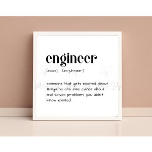Engineer SVG | Digital Download | Gifts for Engineers | Engineer Office Decor | Sublimation Design | Engineer Definition | Engineer Gifts