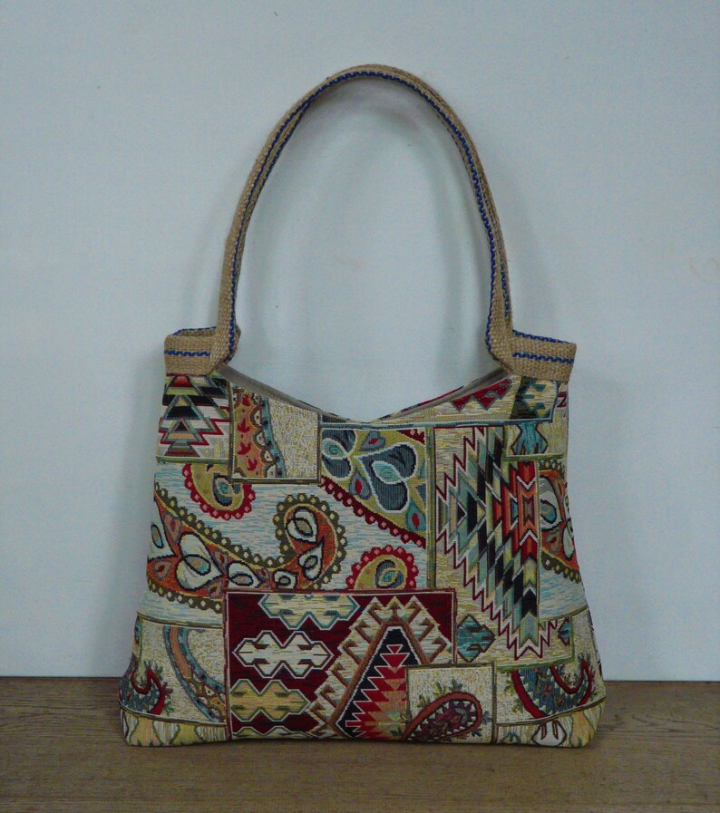 Tapestry tote bag kilim and Paisley pattern tapestry Etsy