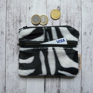 Portafoglio con stampa zebrata, portachiavi, portacarte, custodia per gadget, portafoglio alla moda, custodia per il cambio, borsa per il trucco, custodia da viaggio